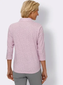 Druckbluse mit abgesteppten Biesen vorne