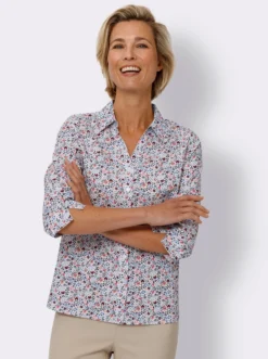 Druckbluse mit 3/4-langen Ärmeln