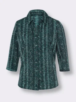 Druckbluse mit Reptil-Muster