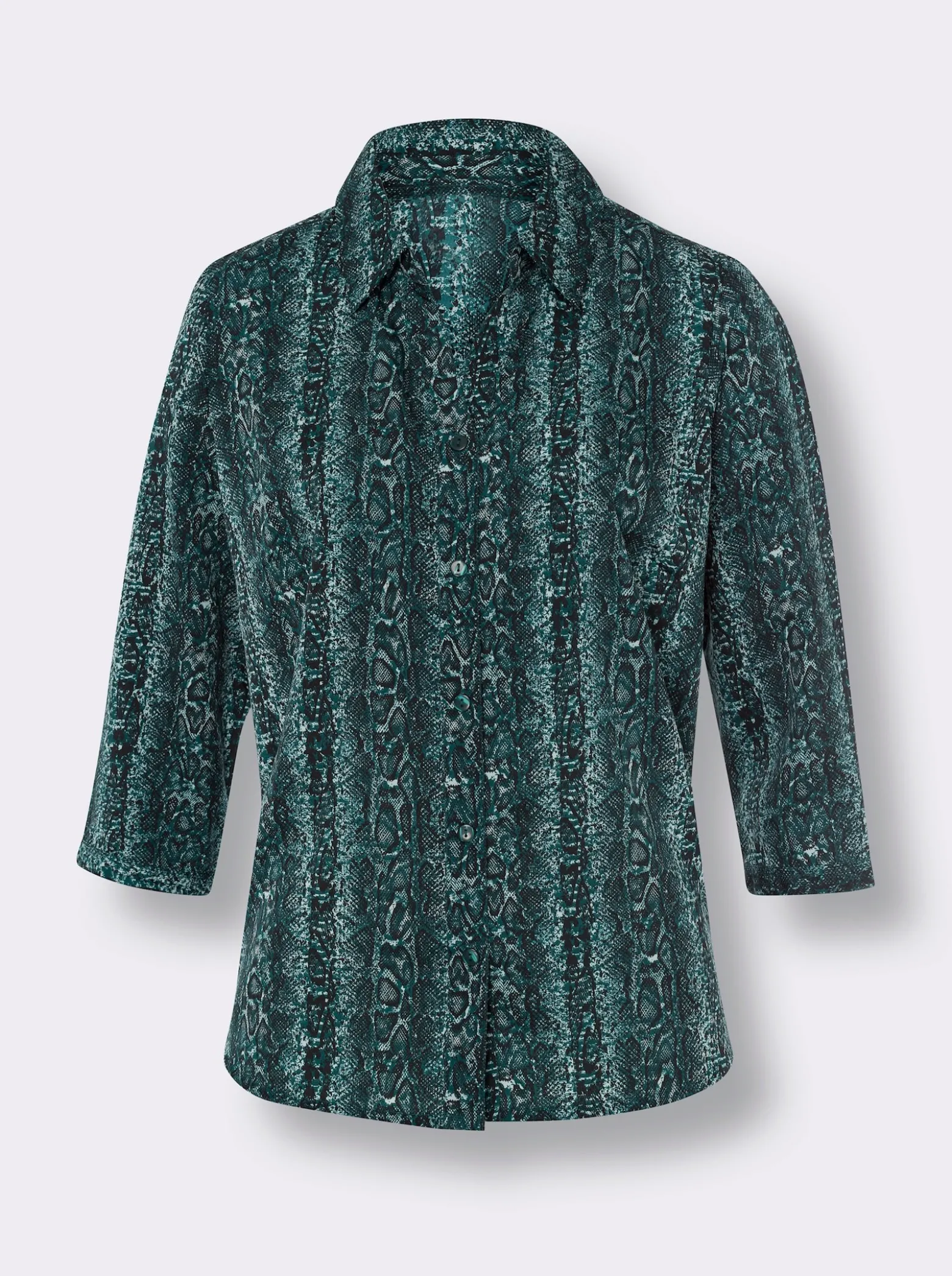 Druckbluse mit Reptil-Muster