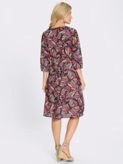Druckkleid aus Georgette, gefüttert