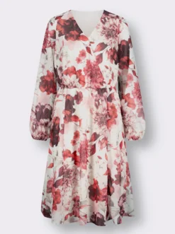 Druckkleid mit Ballonärmeln