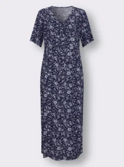 Druckkleid mit durchgehender Knopfleiste