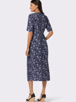 Druckkleid mit durchgehender Knopfleiste