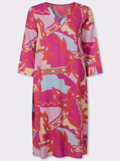 Druckkleid mit 3/4-Ärmel