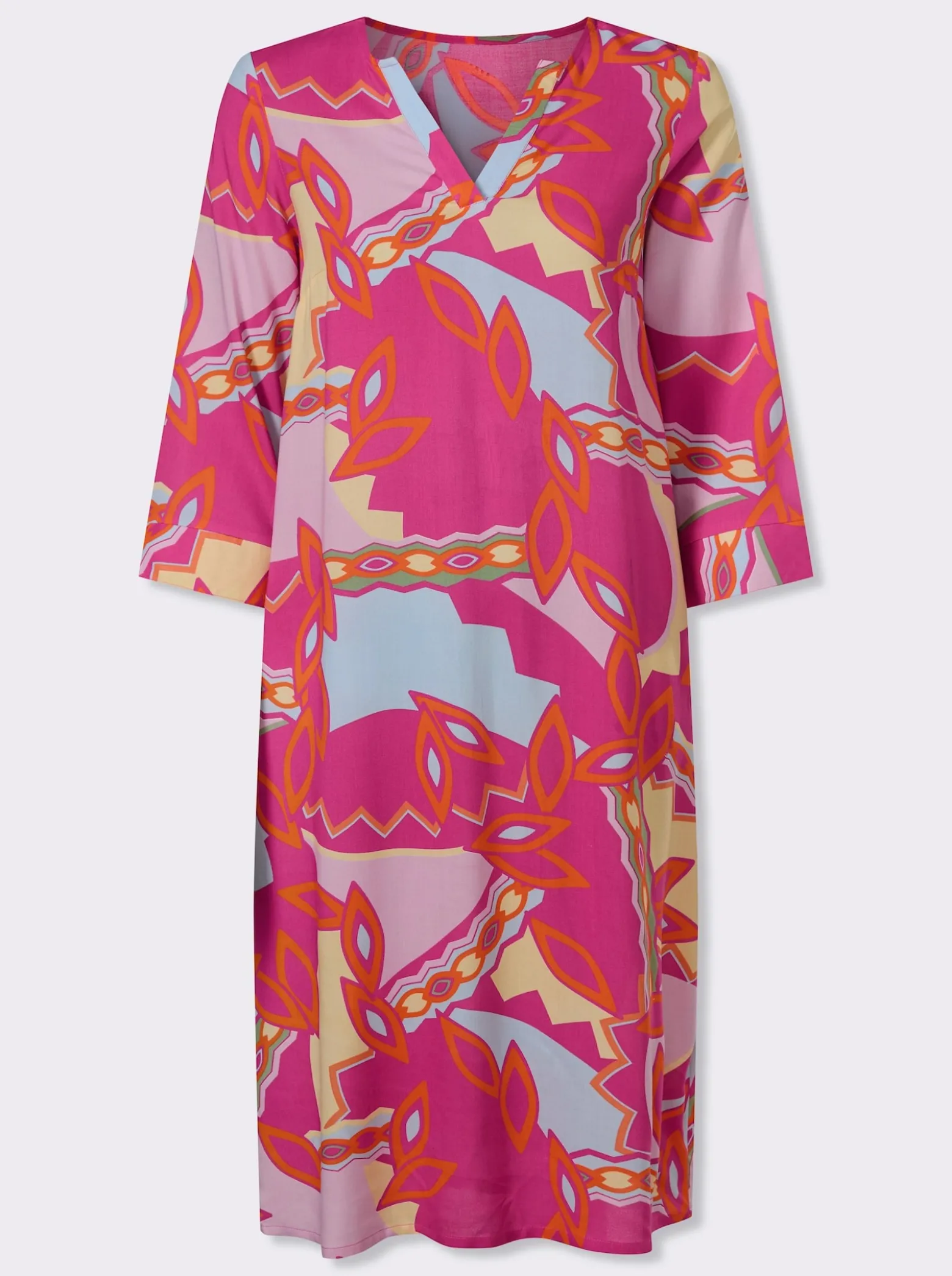 Druckkleid mit 3/4-Ärmel
