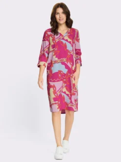 Druckkleid mit 3/4-Ärmel