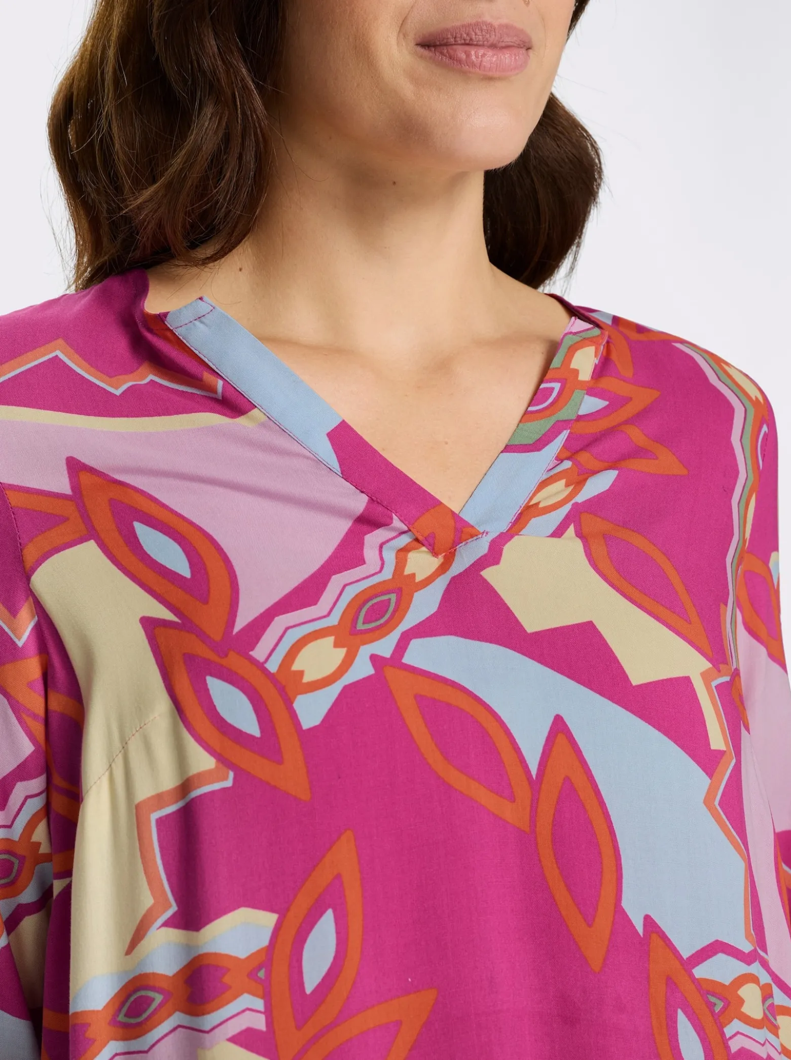 Druckkleid mit 3/4-Ärmel