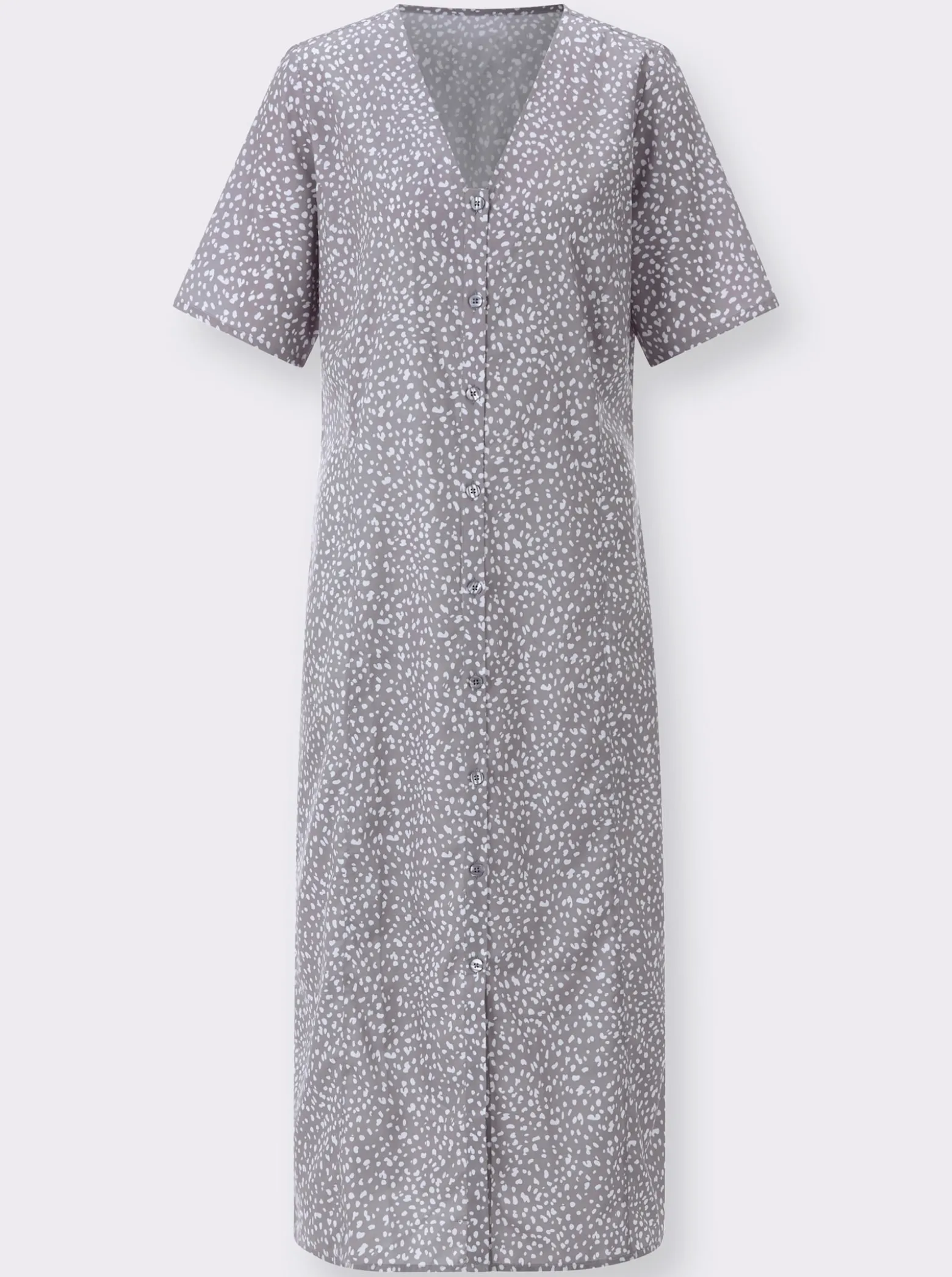 Druckkleid mit Schlitz am Saum