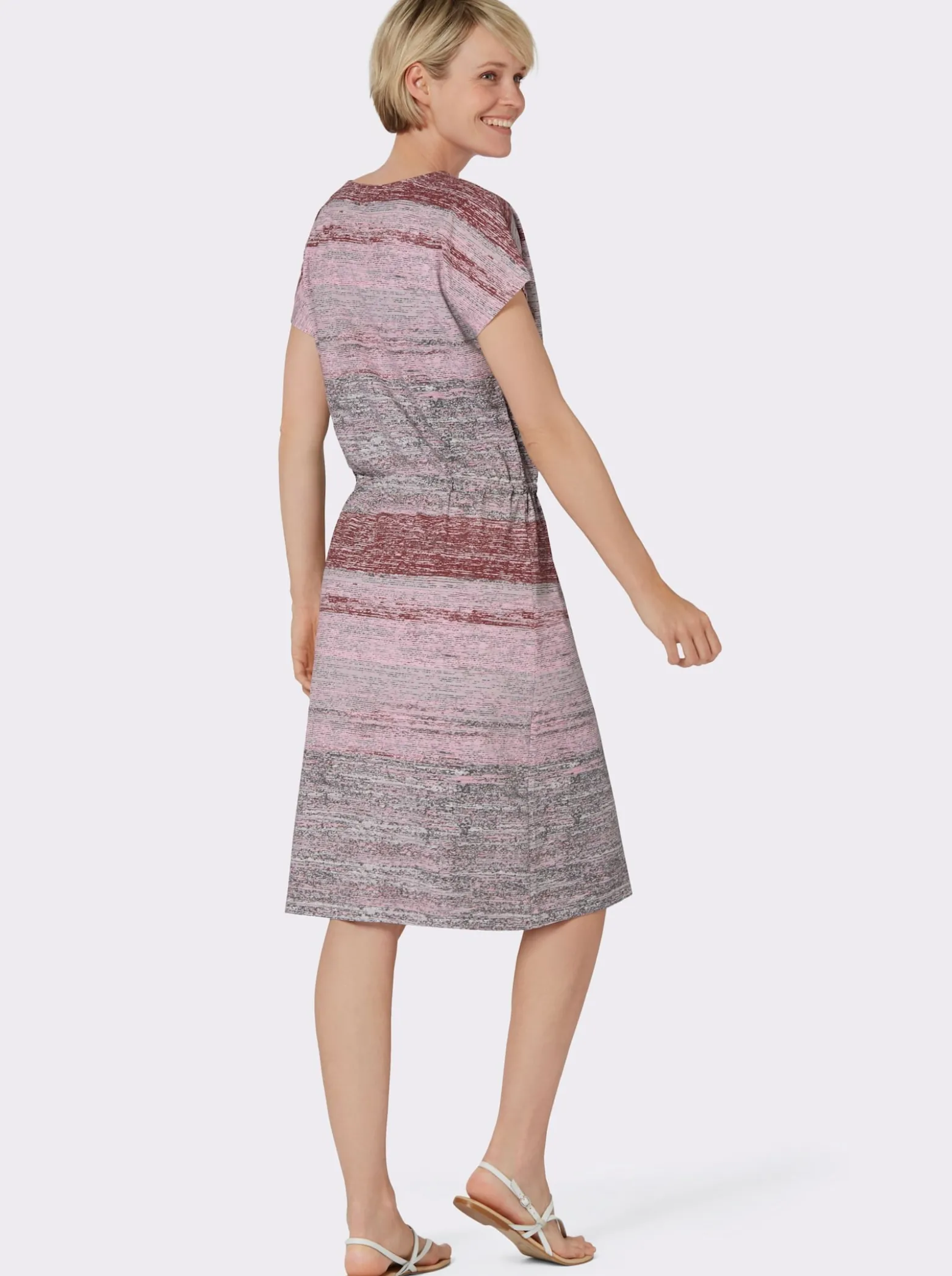 Druckkleid mit Tunnelzug in der Taille