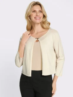 Feinstrickjacke mit Rundhals-Ausschnitt