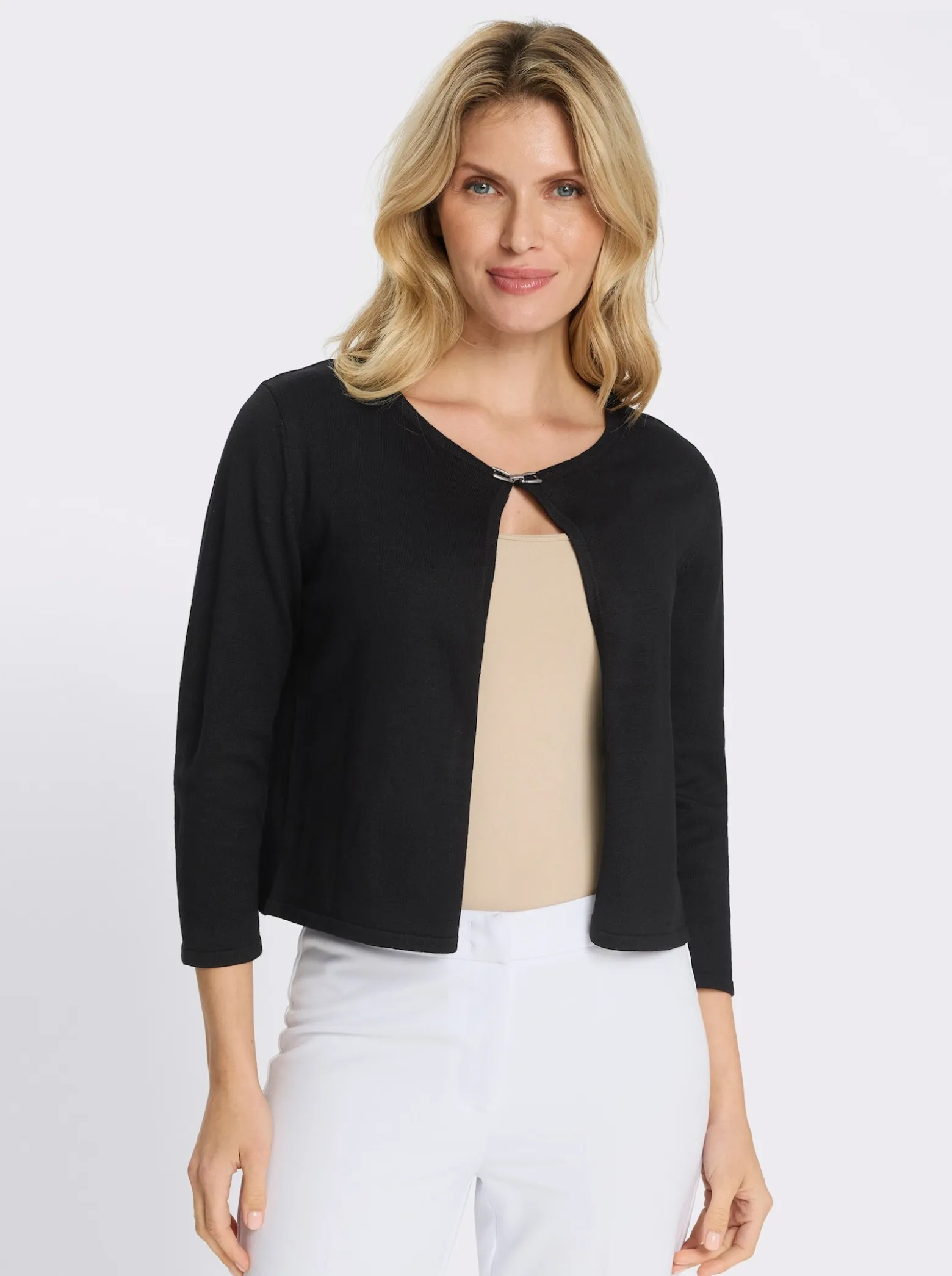 Feinstrickjacke mit Rundhals-Ausschnitt