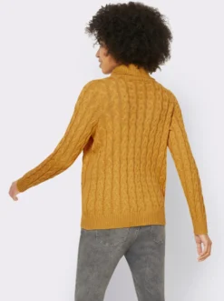 Feinstrickpullover mit Zopfmuster