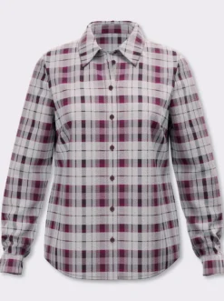 Flanellbluse aus reiner Baumwolle, Webkaro