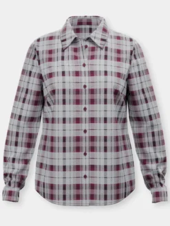 Flanellbluse aus reiner Baumwolle, Webkaro