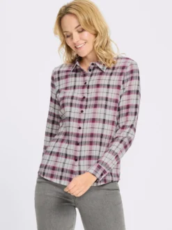 Flanellbluse aus reiner Baumwolle, Webkaro