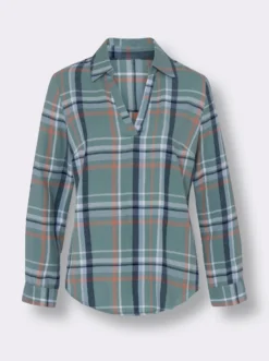 Flanellbluse im Karo-Dessin