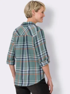Flanellbluse im Karo-Dessin