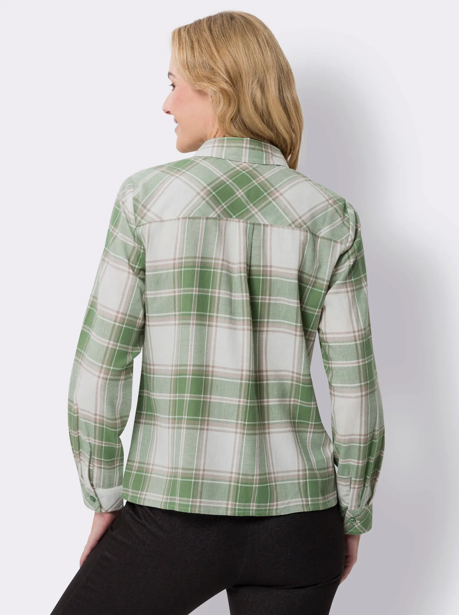 Flanellbluse mit Brusttasche