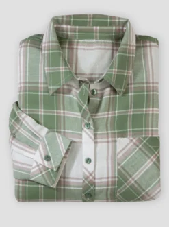 Flanellbluse mit Brusttasche