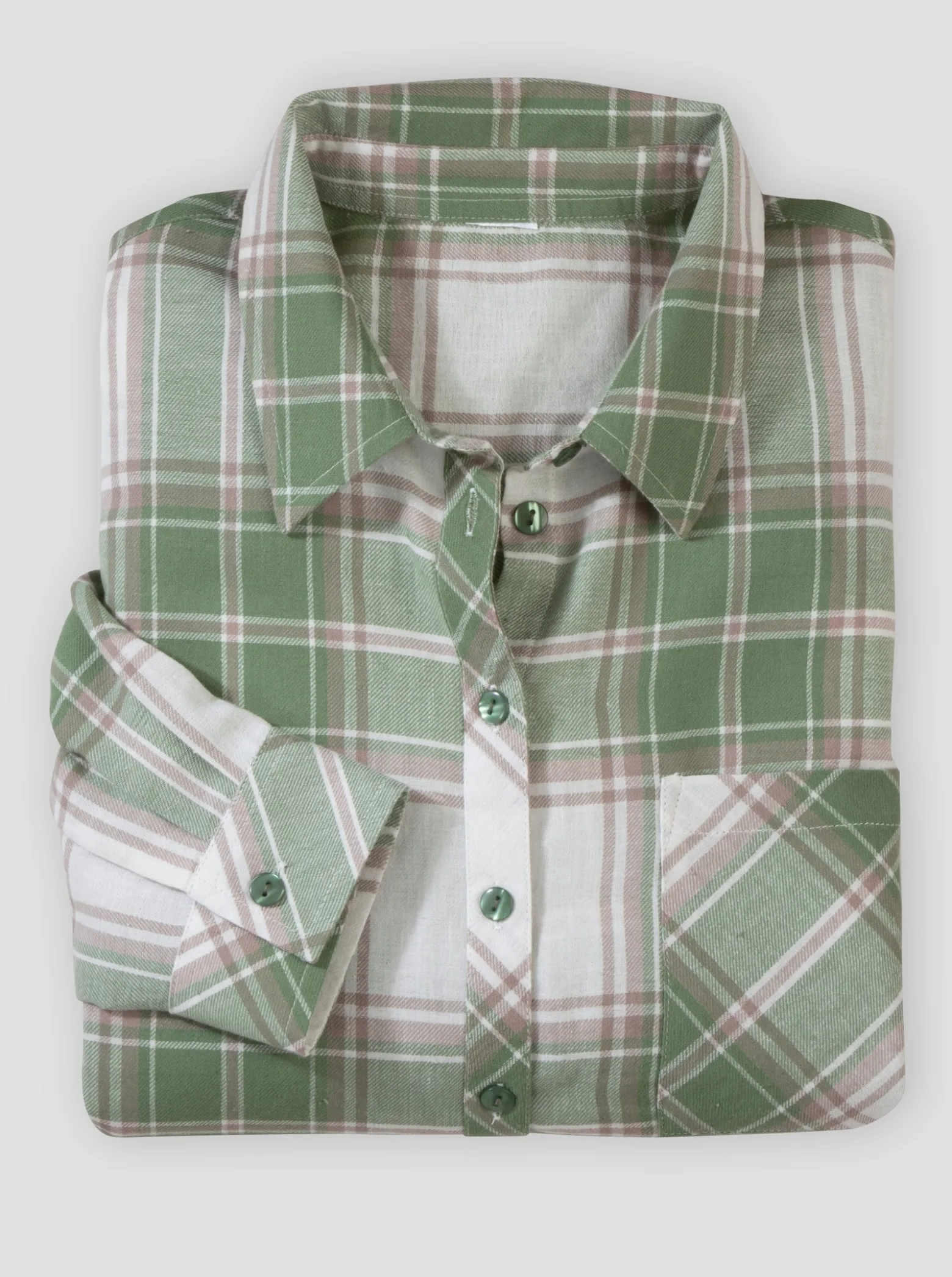 Flanellbluse mit Brusttasche