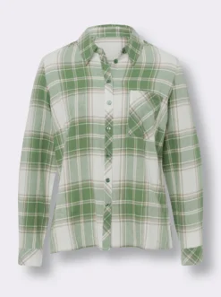 Flanellbluse mit Brusttasche