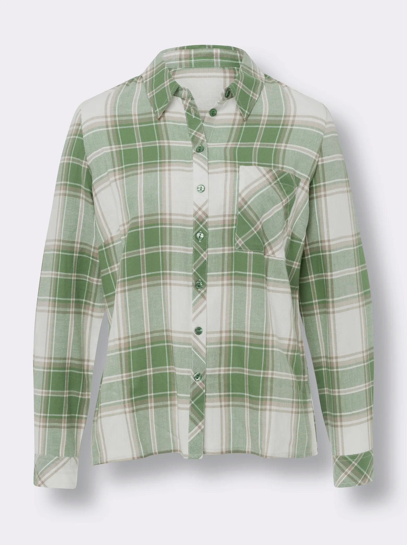 Flanellbluse mit Brusttasche