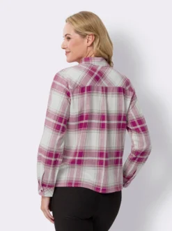 Flanellbluse mit Brusttasche