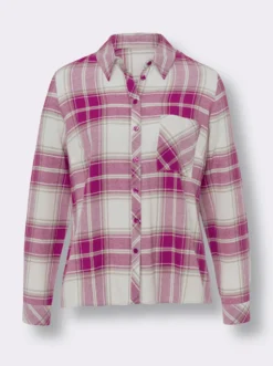 Flanellbluse mit Brusttasche