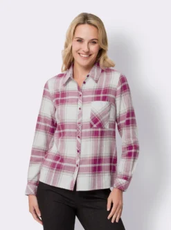 Flanellbluse mit Brusttasche