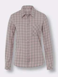 Flanellbluse mit Webkaro