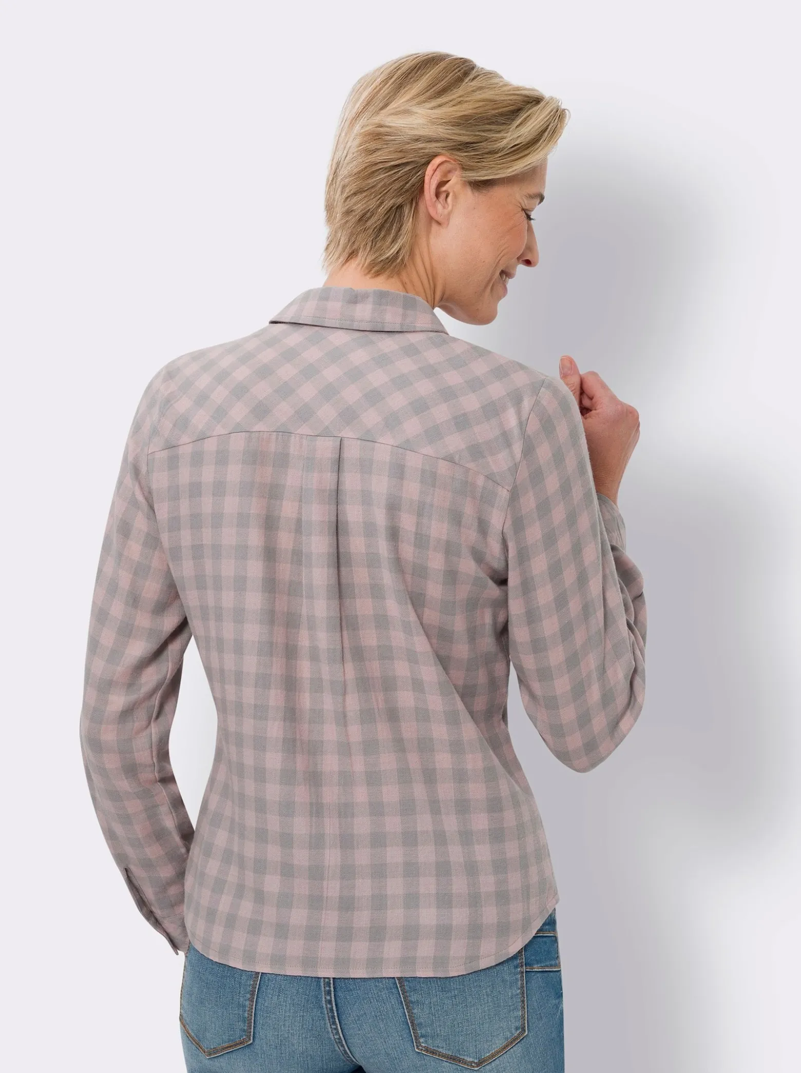 Flanellbluse mit Webkaro