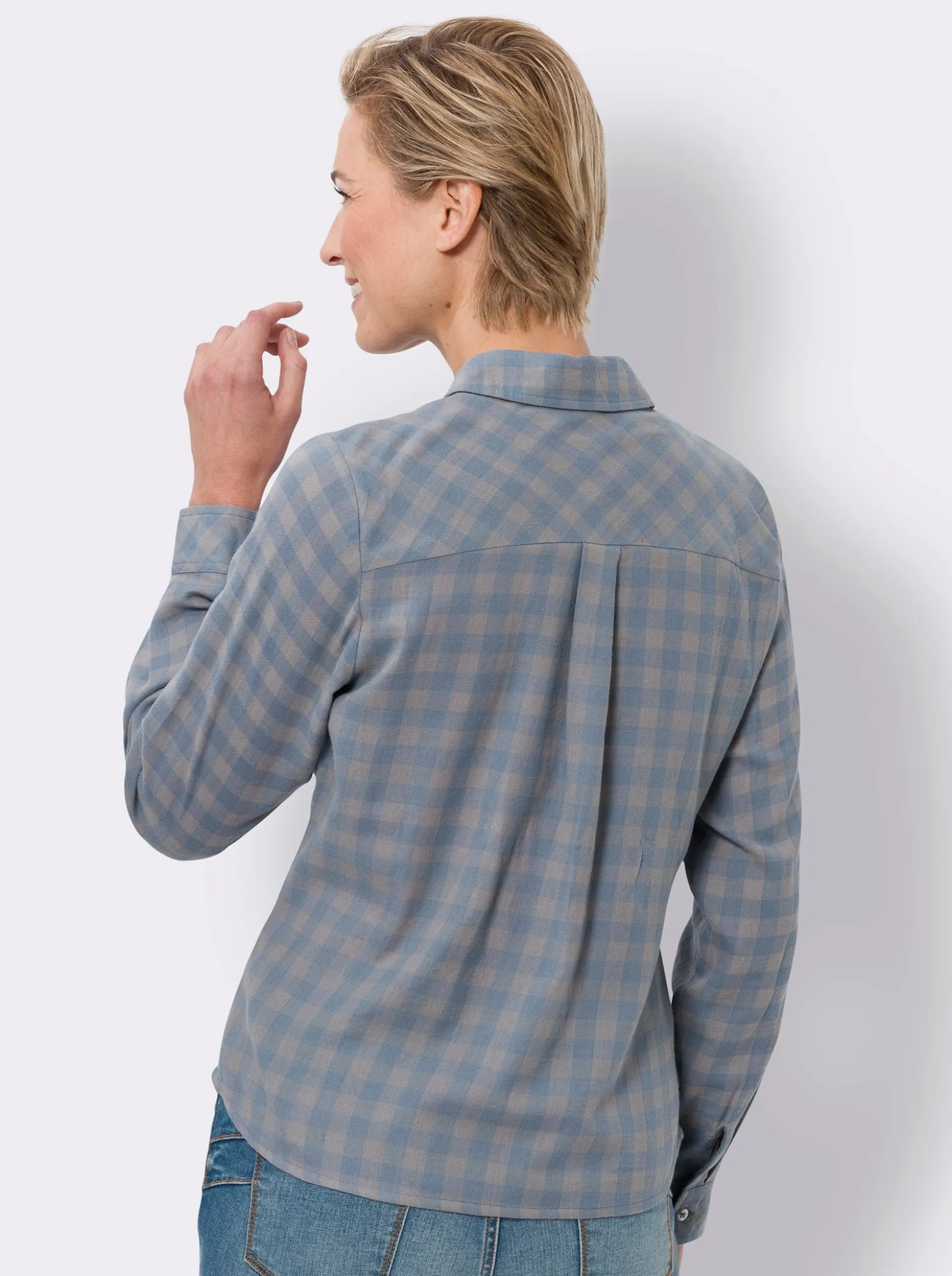 Flanellbluse mit Webkaro
