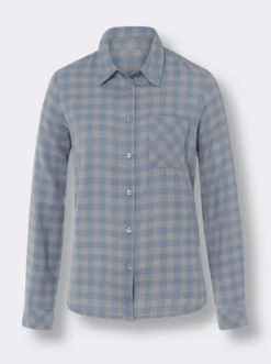 Flanellbluse mit Webkaro
