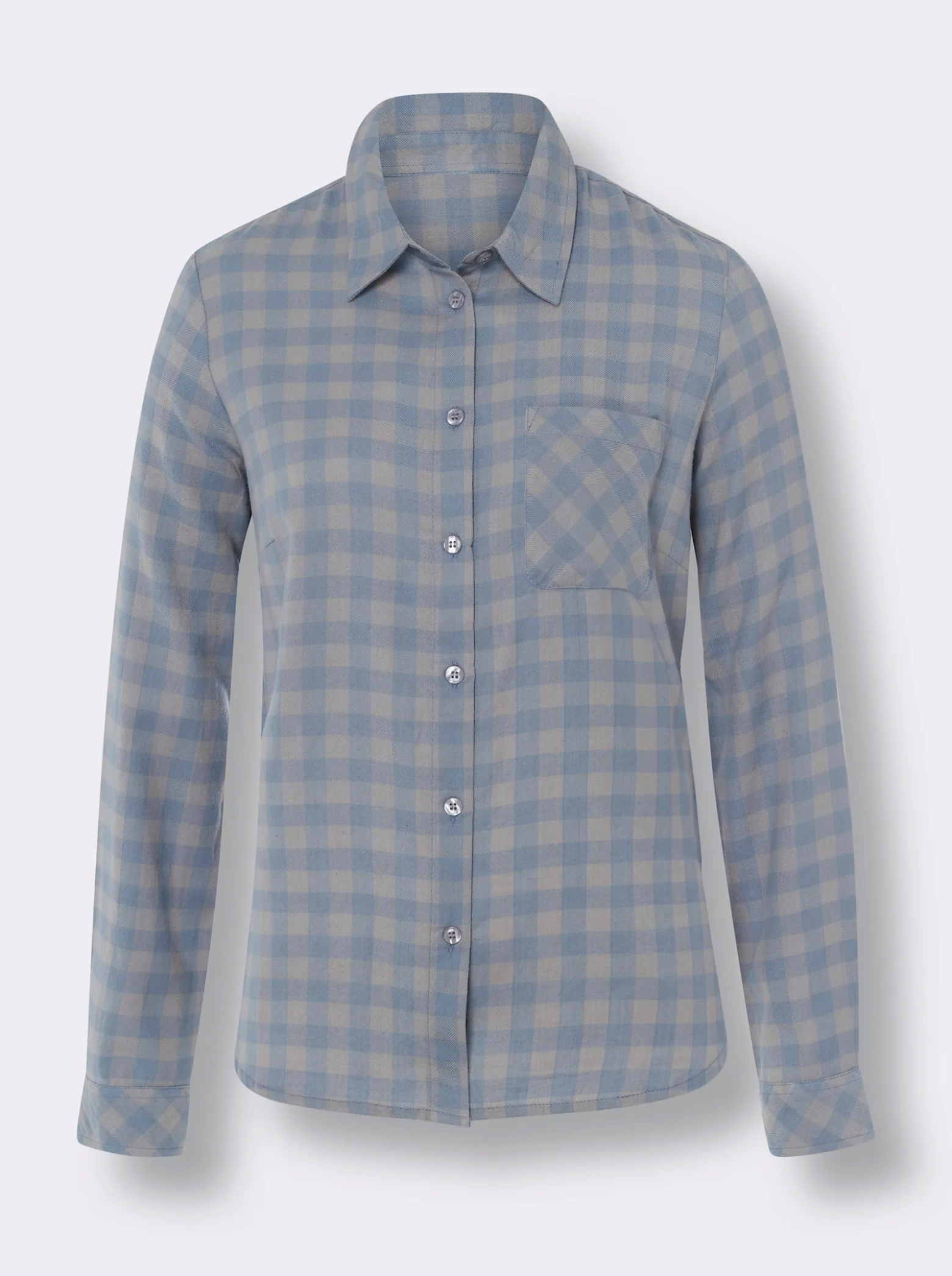 Flanellbluse mit Webkaro
