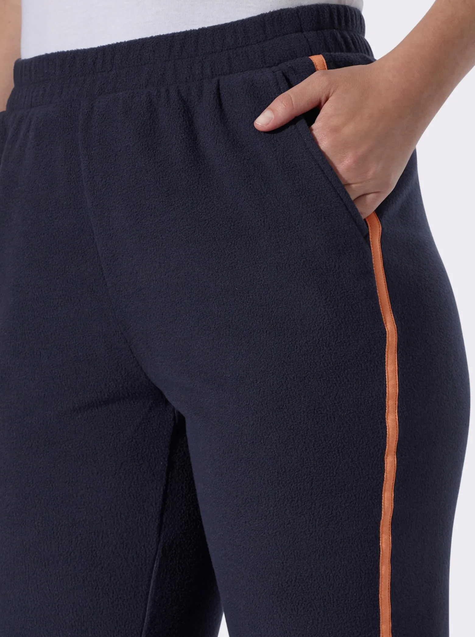 Fleecehose mit seitlichem Kontrastband