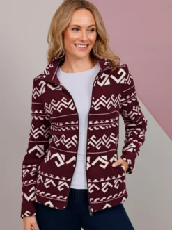 Fleecejacke allover bedruckt