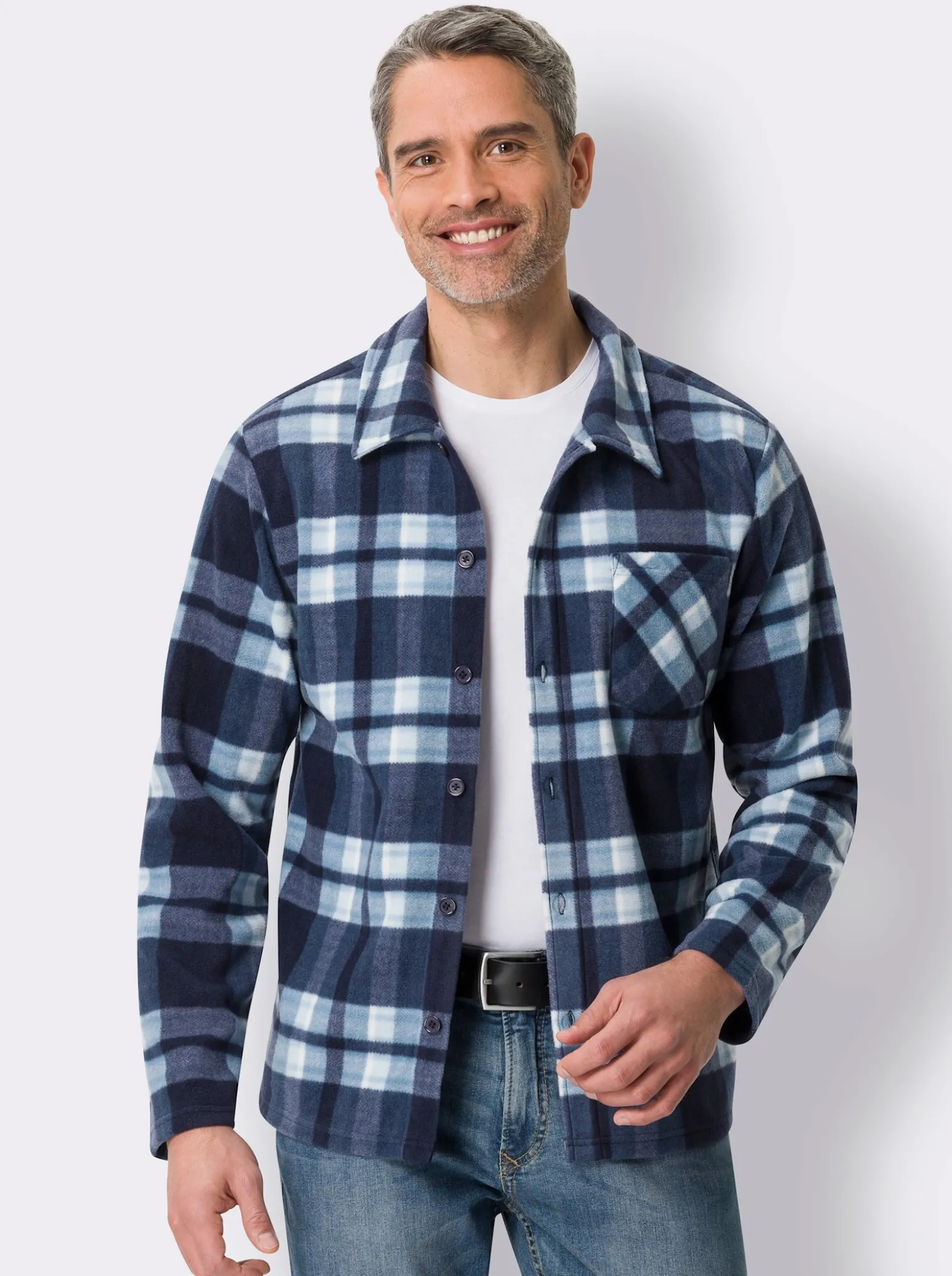 Fleecejacke im Karomuster