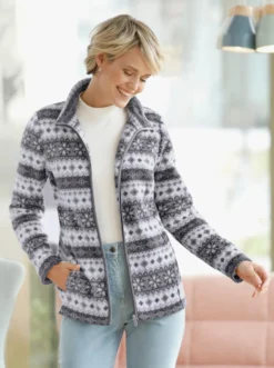 Fleecejacke im Norweger-Stil
