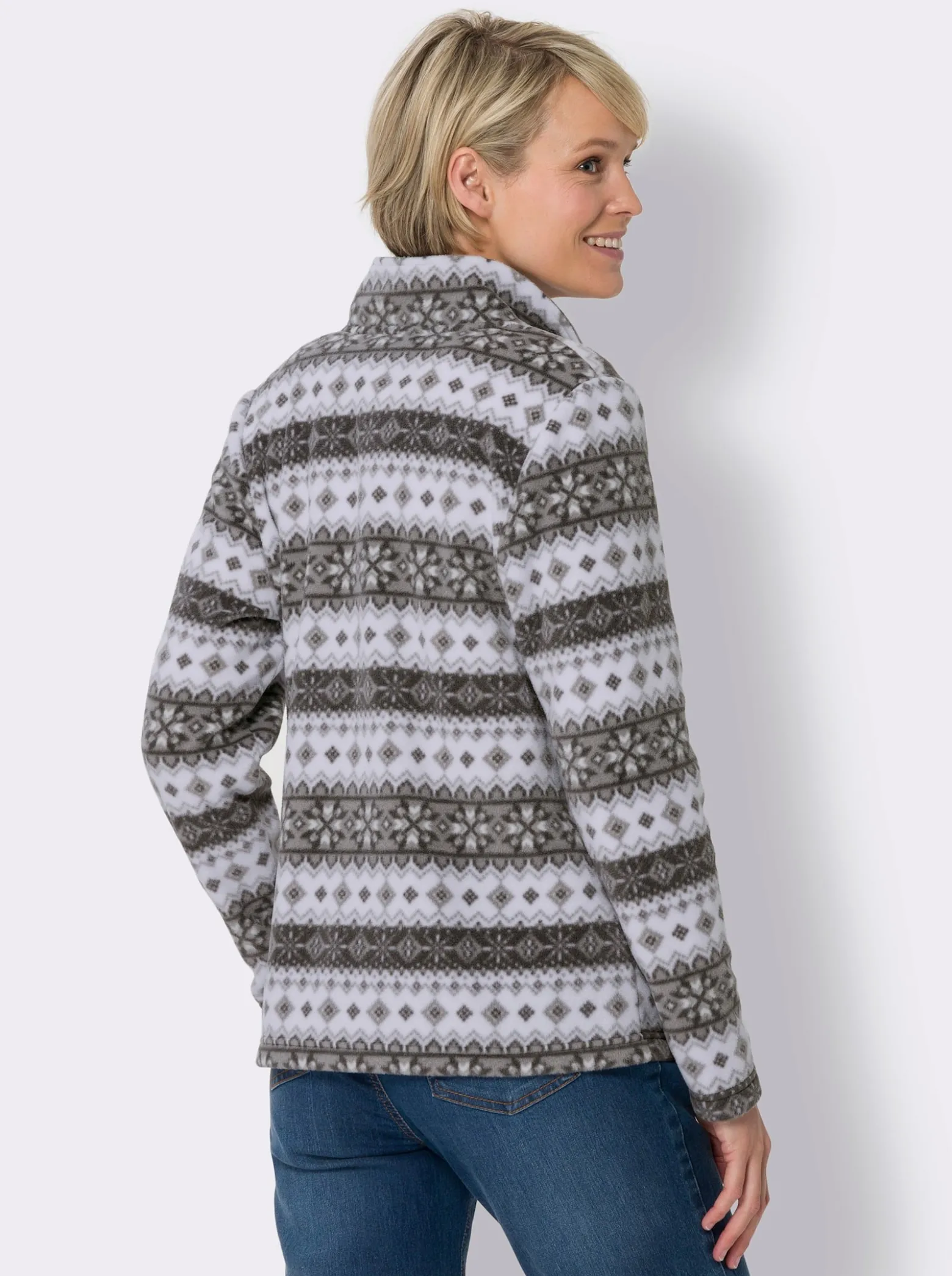 Fleecejacke im Norweger-Stil
