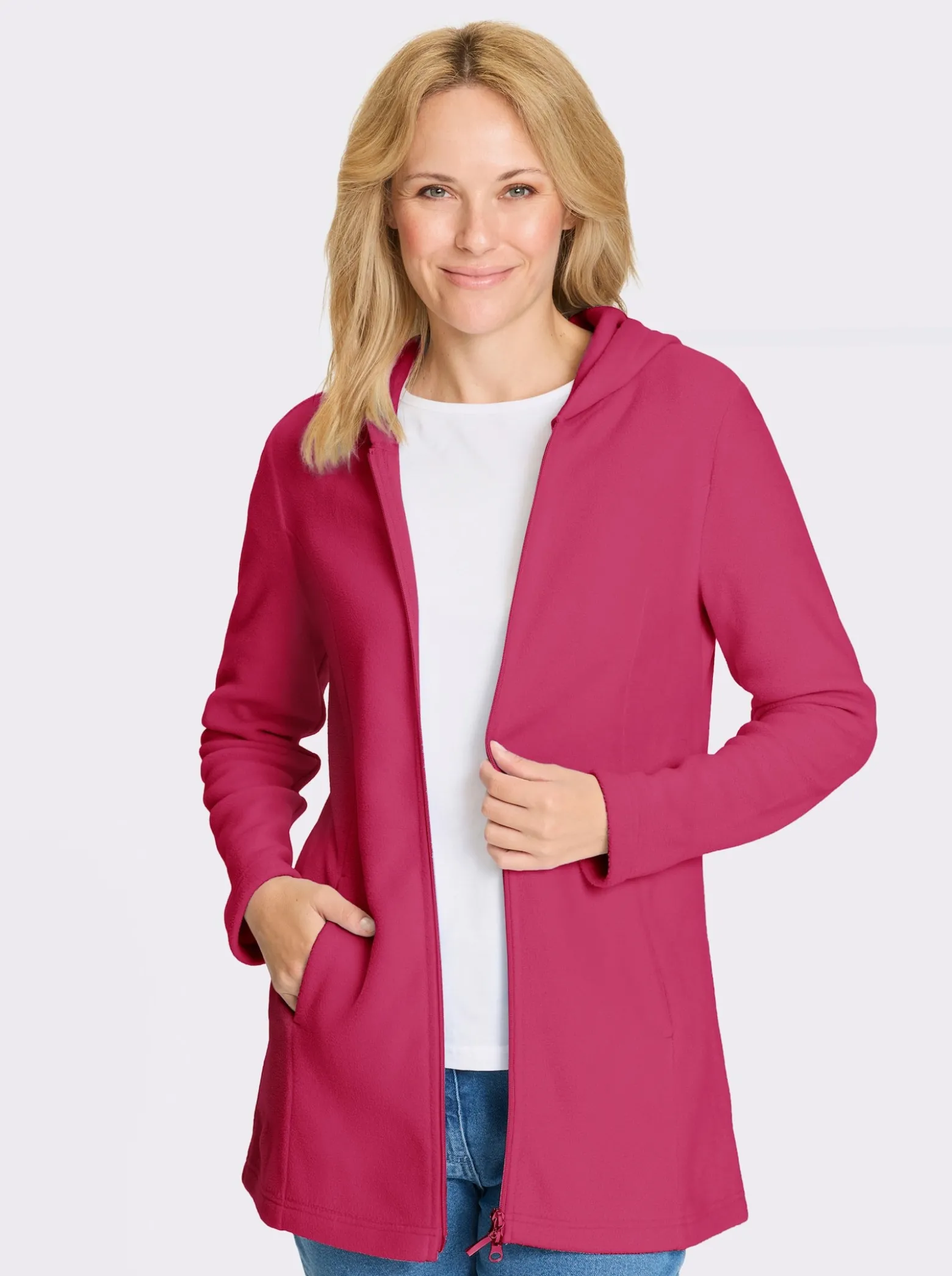 Fleecejacke in Longform