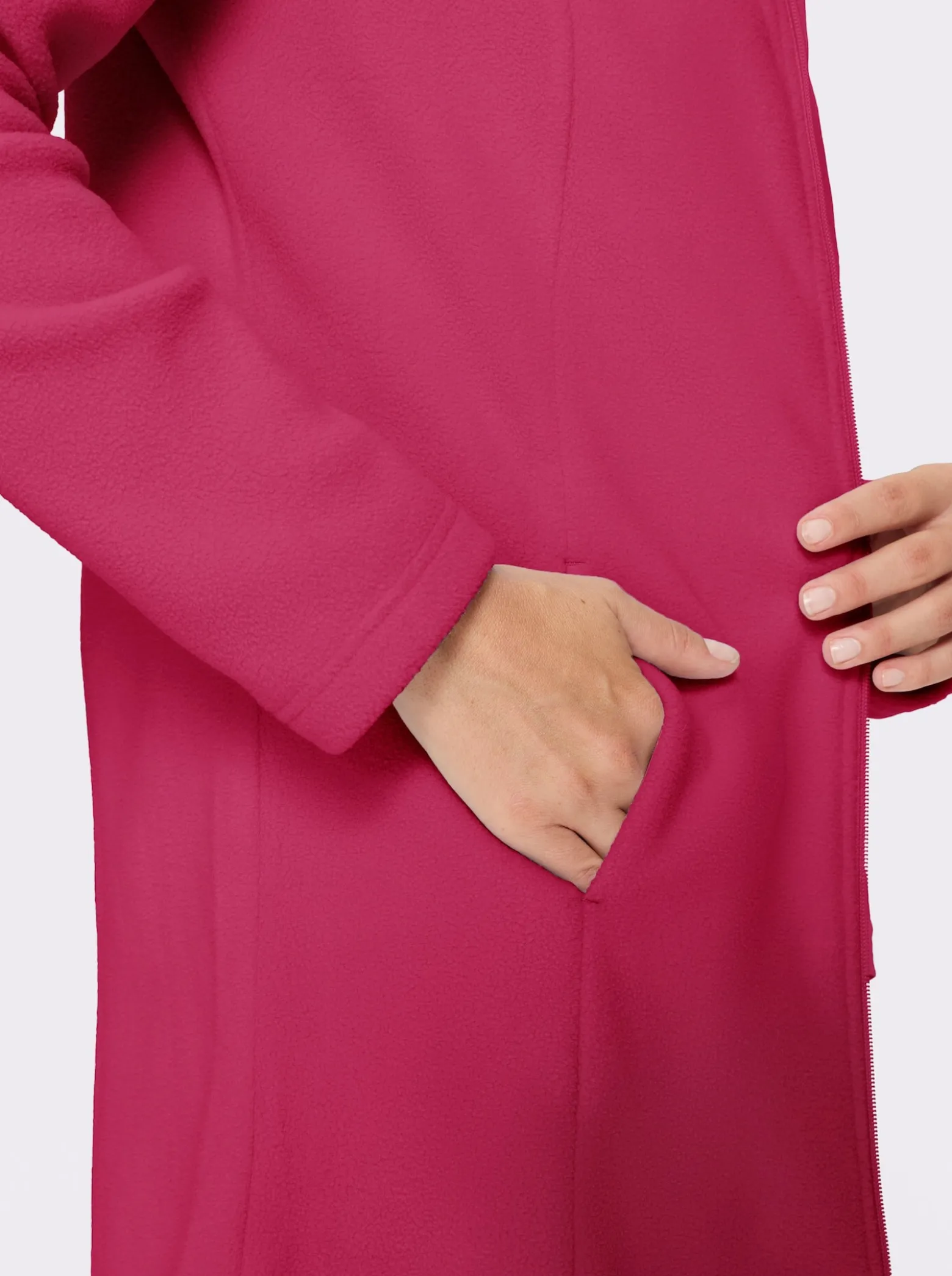 Fleecejacke in Longform