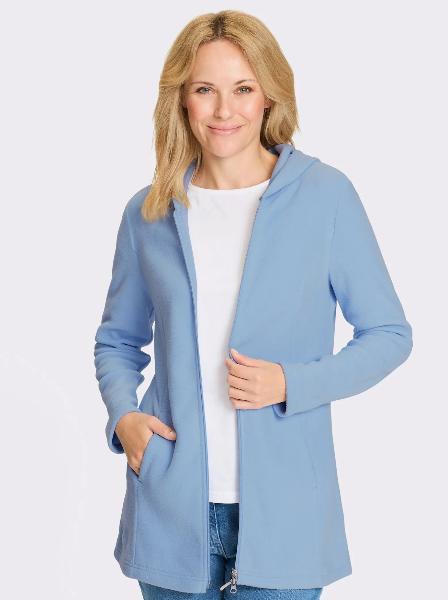 Fleecejacke in Longform