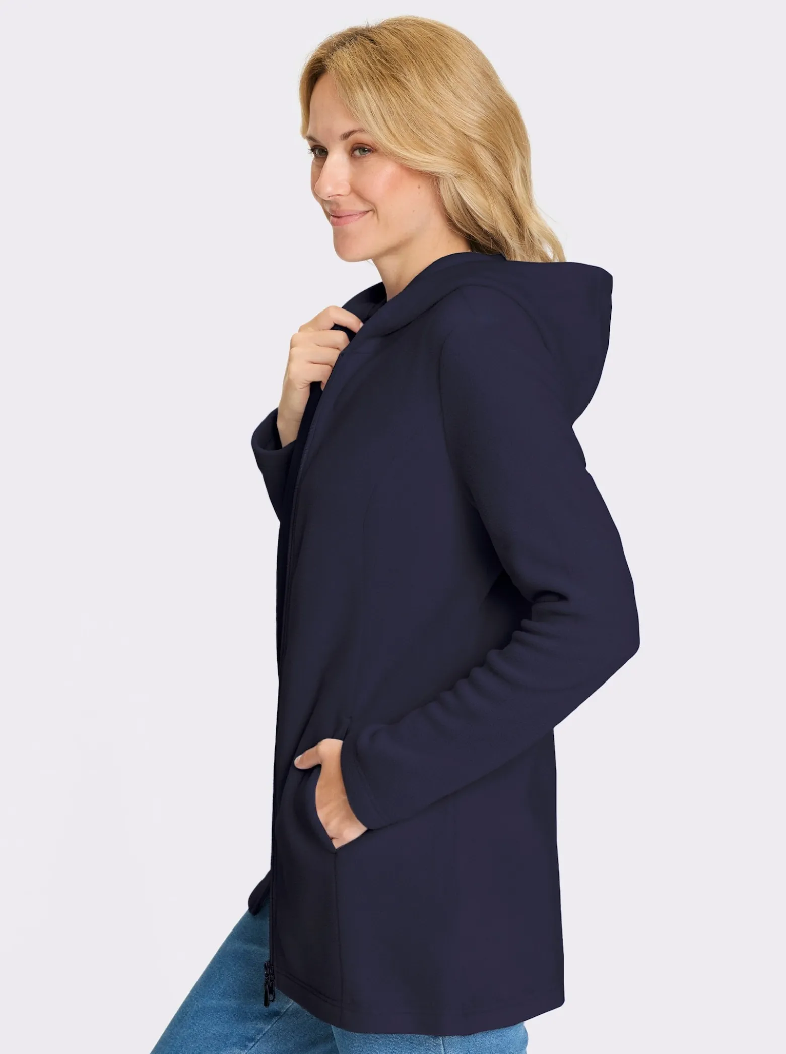 Fleecejacke in Longform