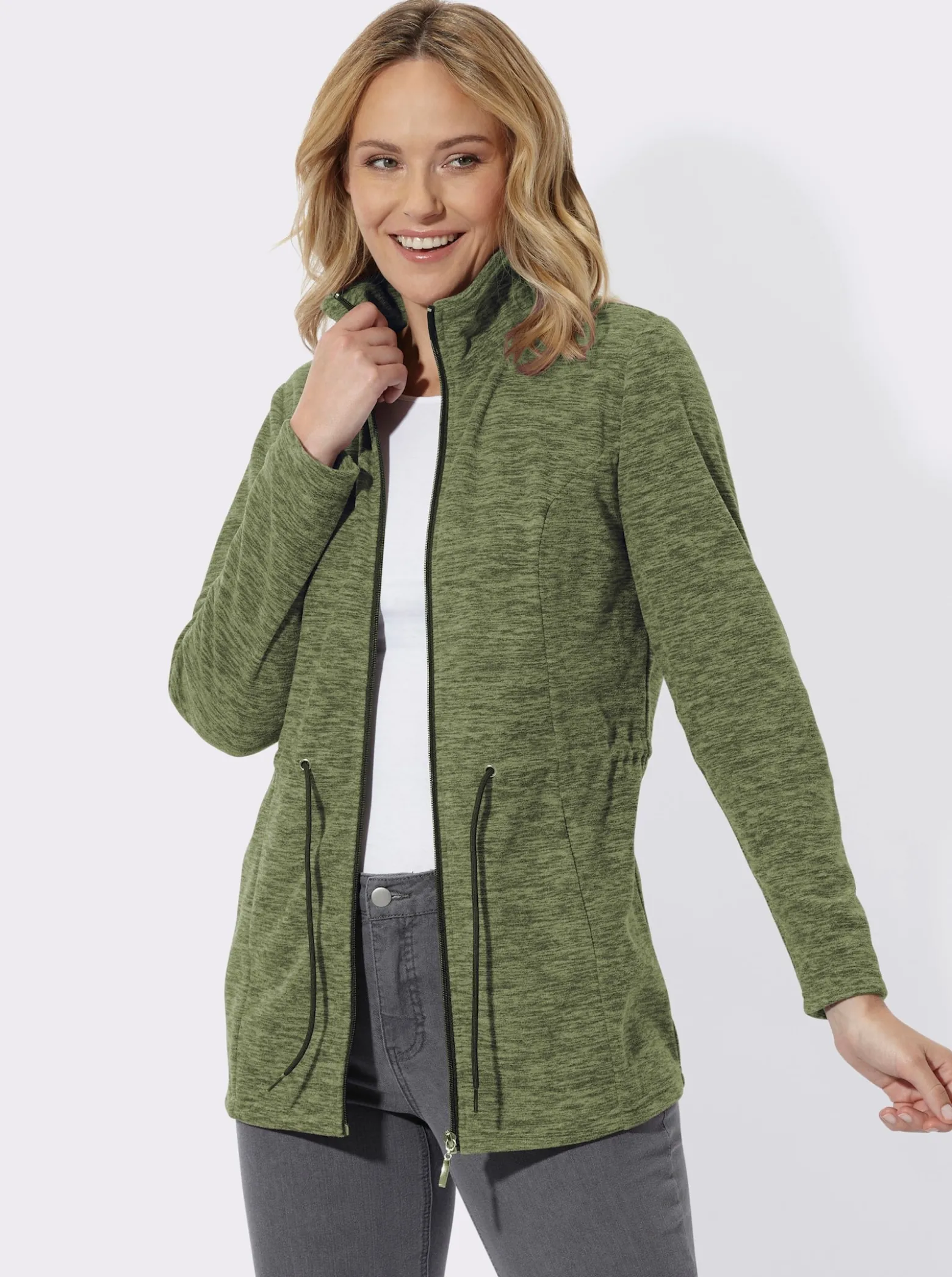 Fleecejacke in Longform