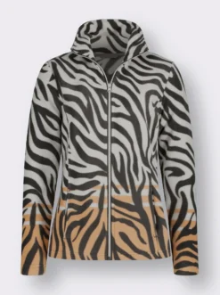 Fleecejacke mit Animal-Print