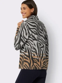 Fleecejacke mit Animal-Print