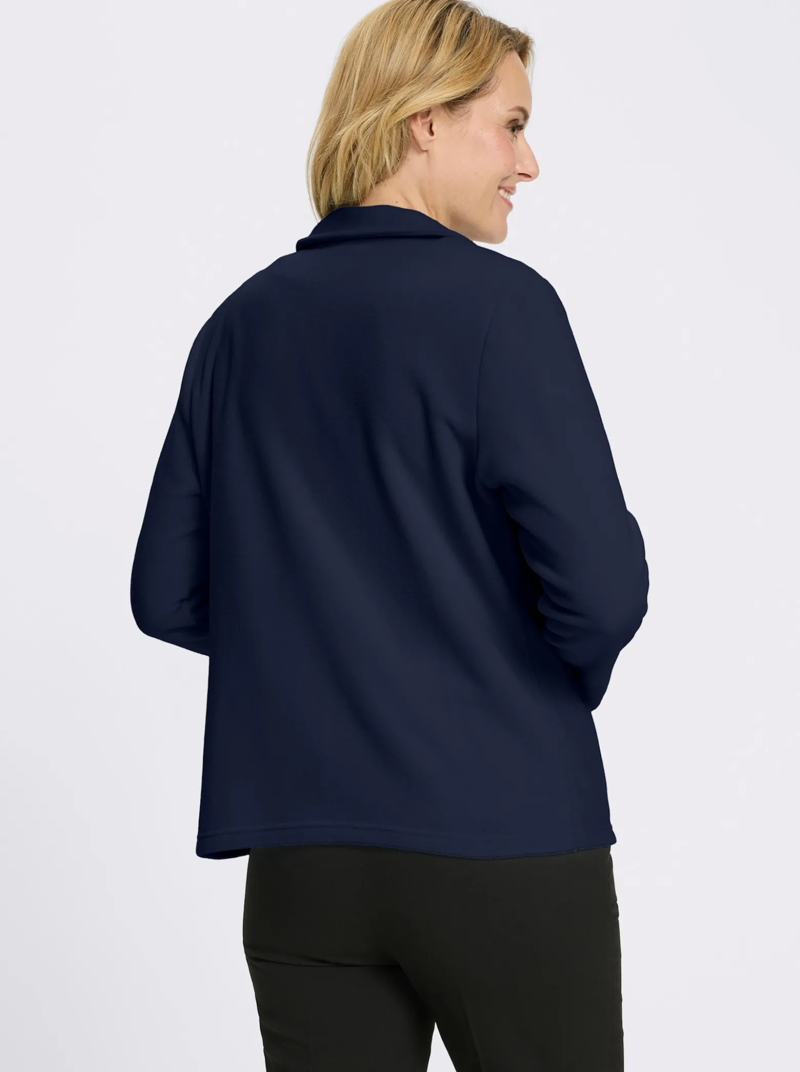 Fleecejacke mit Blütenstickerei