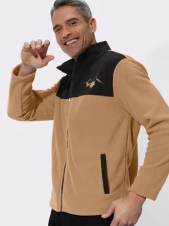 Fleecejacke mit Edelweiß-Stickerei