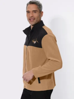 Fleecejacke mit Edelweiß-Stickerei